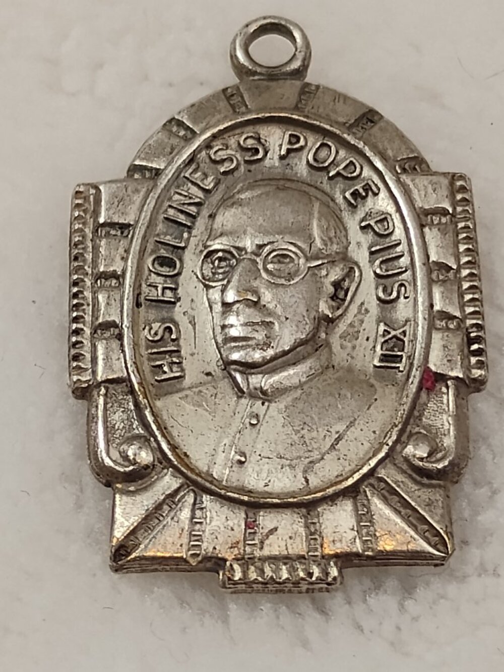Vintage Catholic 1954 His Holiness Pope Pius XII Religious Medal Charm Pendant